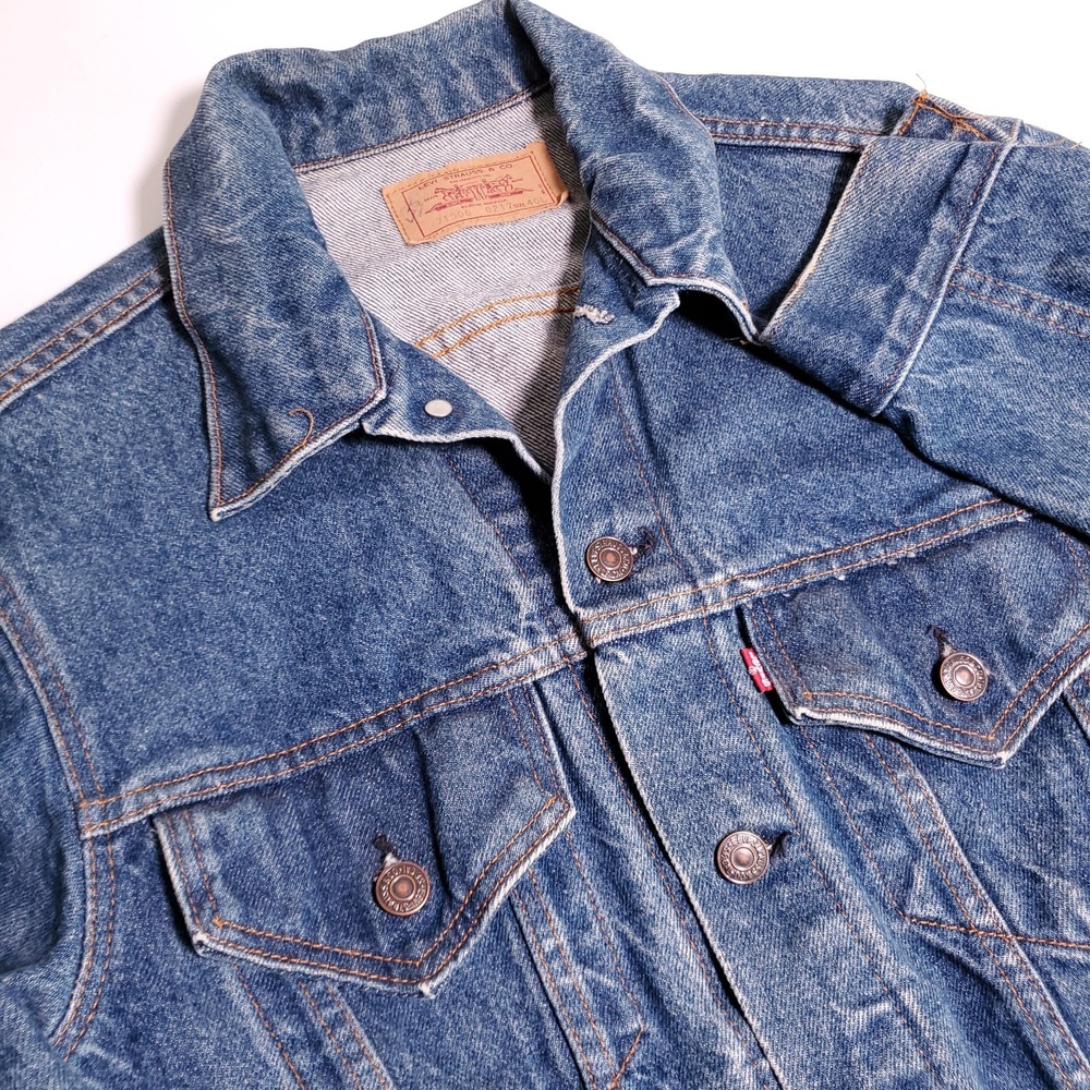 Vintage 80s Levi's Denim Trucker Jacket Mens 40L 71506 0217 Made In USA
